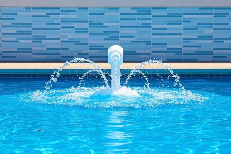Tegenstroominstallatie met waterstraal in een zwembad