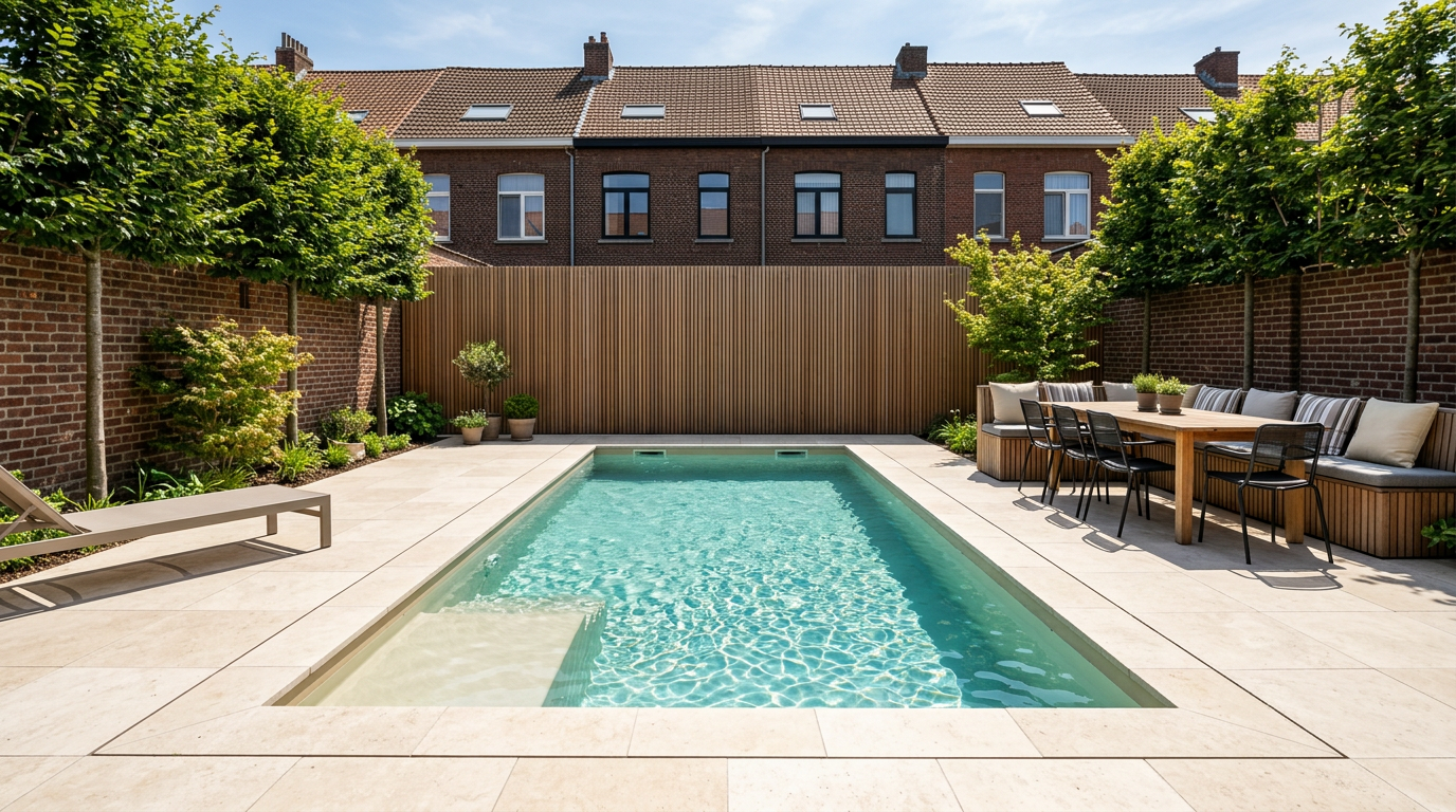 Zwembad villa terras Waregem